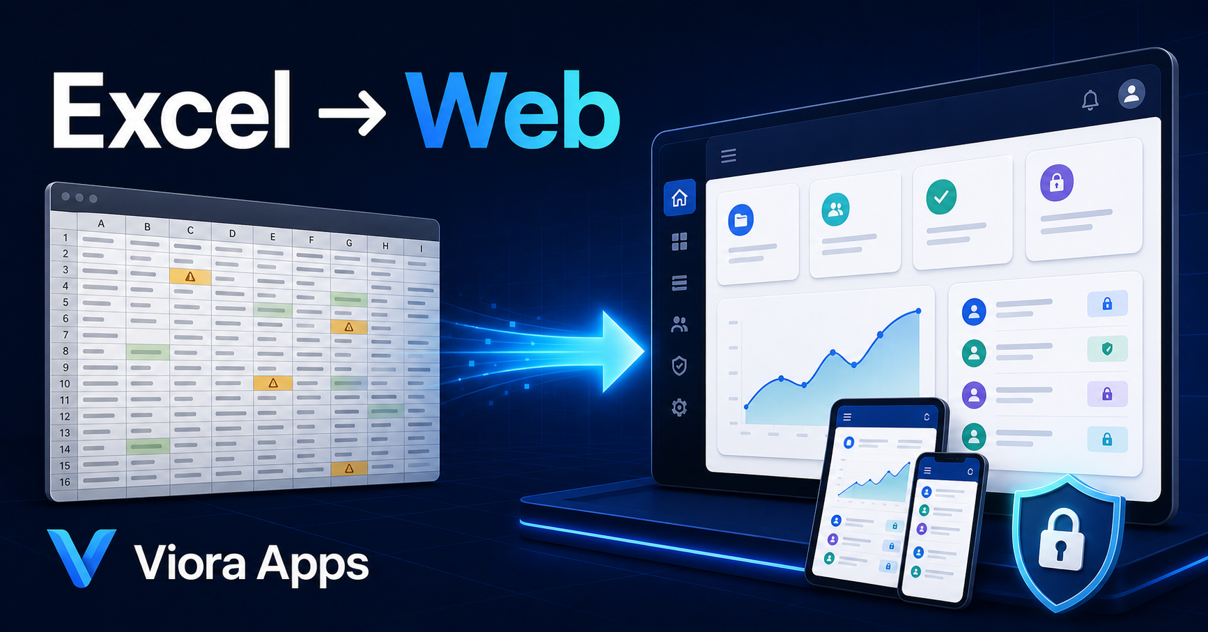 تبدیل فایل اکسل به نرم‌افزار امن تحت وب ویورا